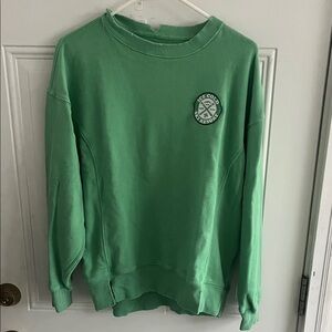 Aerie Women’s Sweatshirt XXS Green Crewneck Ice Cold Ski Resort cotton blend